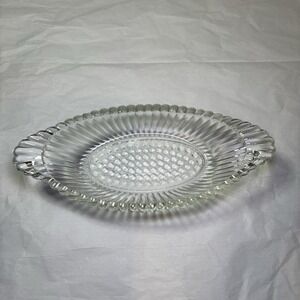 Vintage Clear Pressed Depression Glass Oval Candy Dish